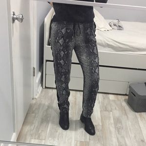Rebecca taylor silk snake skin jogger pants